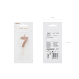 Szülinapi gyertya 7-es szám rózsaarany 4,5 cm