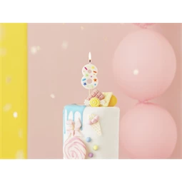 Szülinapi gyertya 8-as szám fehér konfetti 5,5 cm