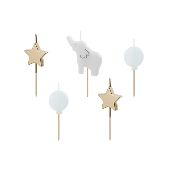 Szülinapi gyertya elefánt, 3-5 cm, vegyes S/5