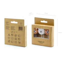 Szülinapi gyertya macis 3 cm barna,fehér S/6