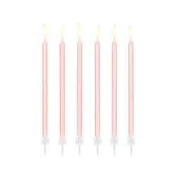 Szülinapi gyertya paraffin 14cm rózsaszín S/12