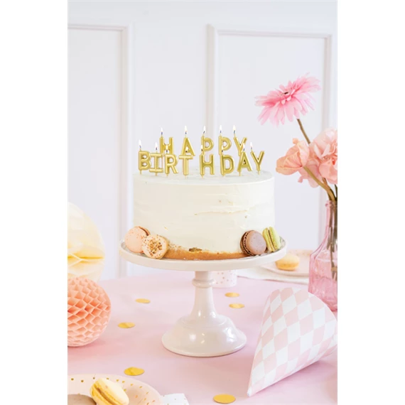 Szülinapi gyertyák boldog születésnapot 2,5 cm arany S/13