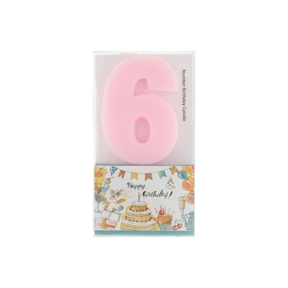 Szülinapi számgyertya 6-os 6 cm