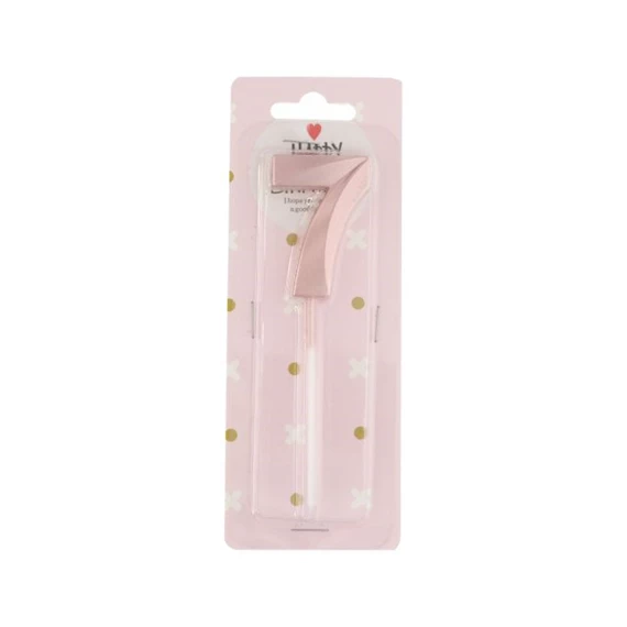 Szülinapi számgyertya 7-es, betűzős 5 cm