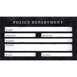 Tábla Police Departmen papír 32x18 cm