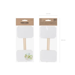 Tábla pálcával papír 11x8cm fehér S/4