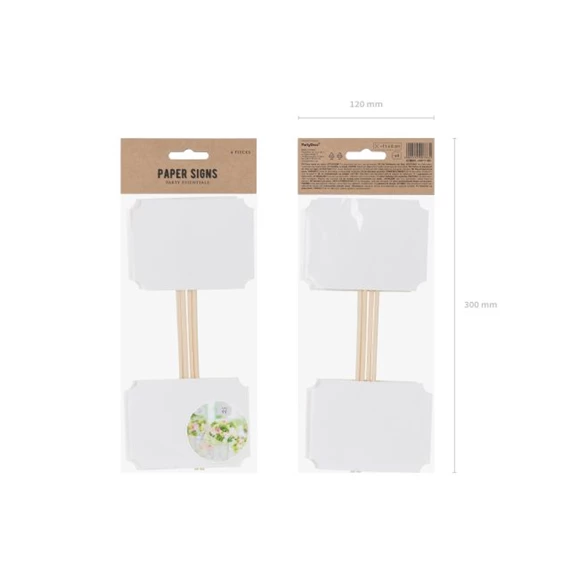 Tábla pálcával papír 11x8cm fehér S/4