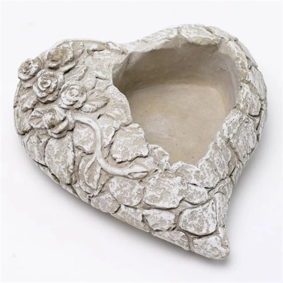 Tál szív alakú ültethető 16x17,5x7 cm