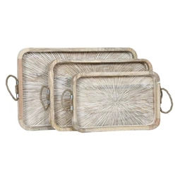 Tálca szett füllel, szögletes 53x35x4,5 cm S/3