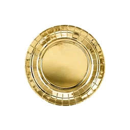 Papírtányér papír 18cm arany S/6