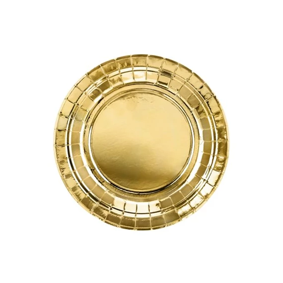 Papírtányér papír 18cm arany S/6