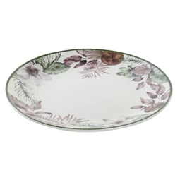 Tányér trópusi mintás, zománcos 19x19x2 cm