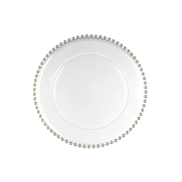 Tányéralátét gyöngyökkel átlátszó, átmérő kb. 32 cm