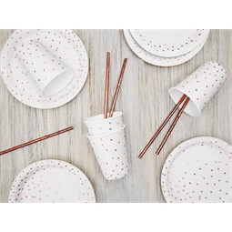 Papírtányér pöttyös fehér 18 cm S/6