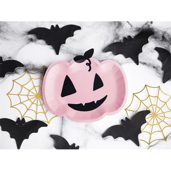 Papírtányér tök rózsaszín 25x22 cm S/6