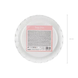 Papírtányér világos rózsaszín 18 cm S/6