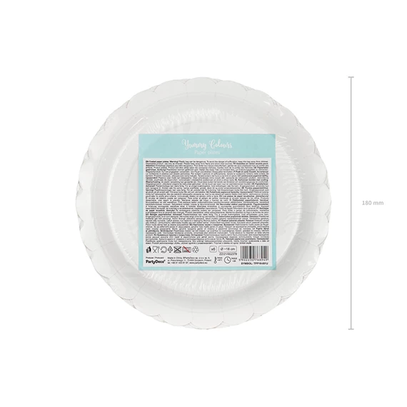 Papírtányér világoskék 18 cm S/6