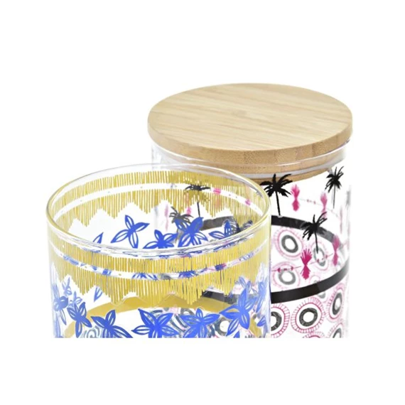 Tároló afrikai mintás 10x10x12,5 cm 700 ml 2 féle