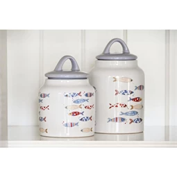 Tároló tengeri mintás 11x11x19 cm 2 féle