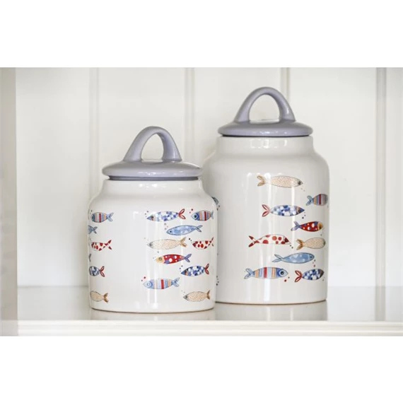 Tároló tengeri mintás 11x11x19 cm 2 féle