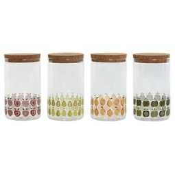 Tárolóedény gyümölcs mintás 1 L 10x10x17 cm 4 féle