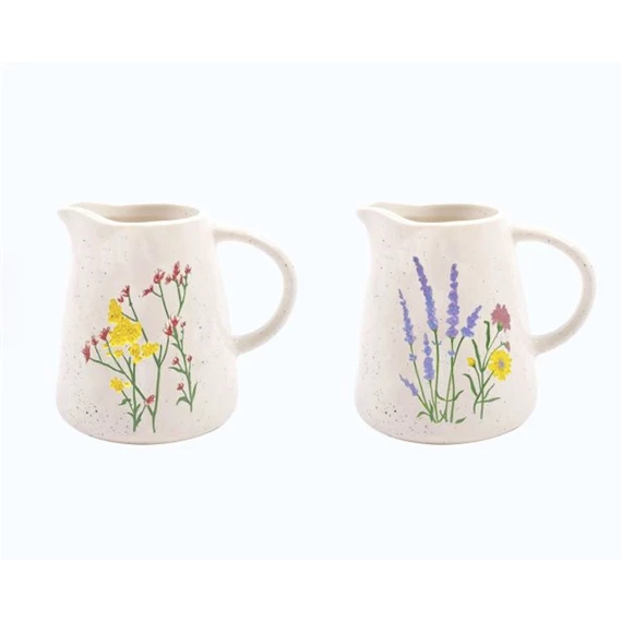 Tejes kancsó virág mintás 12x9x10,6 cm 2 féle