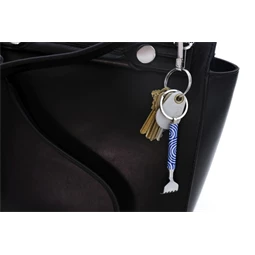 Teleszkópos hátvakaró kulcstartóval, mintás 15 cm