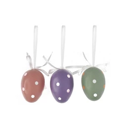 Tojás pöttyös, akasztós 6 cm S/6