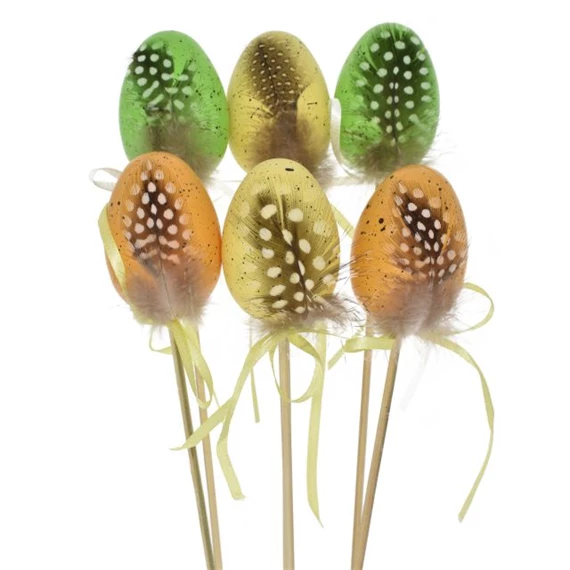 Tojás tollal, betűzős 6 cm S/6