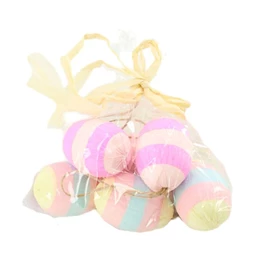 Tojás csíkos akasztós 16x9x12 cm S/6