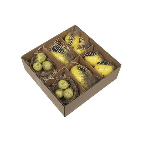 Tojás igazi, tollal, dobozban S/12