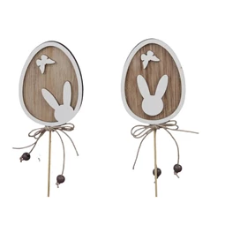 Tojás nyúl mintával, betűzős 5,5x7,5 cm S/10