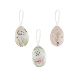 Tojás tavaszi mintával, akasztós 4 cm S/12