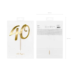 Tortadísz 40-es szám arany 20,5 cm