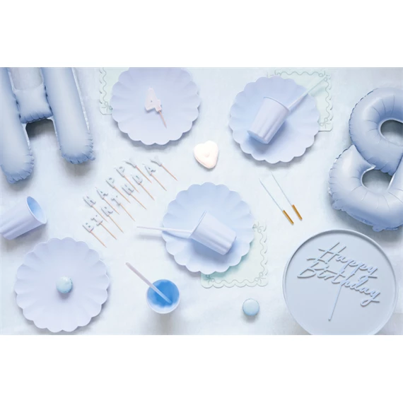 Tortadísz boldog születésnapot akril 16,5 cm ködös kék