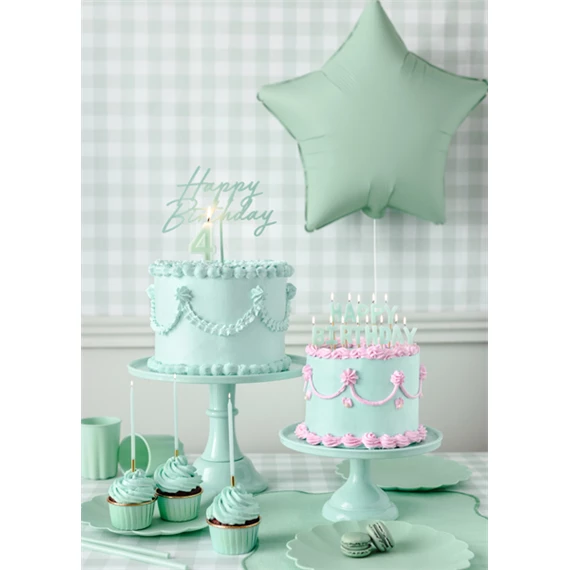 Tortadísz boldog születésnapot akril 16,5 cm zöld