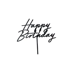 Tortadísz boldog születésnapot akril fekete 16,5 cm