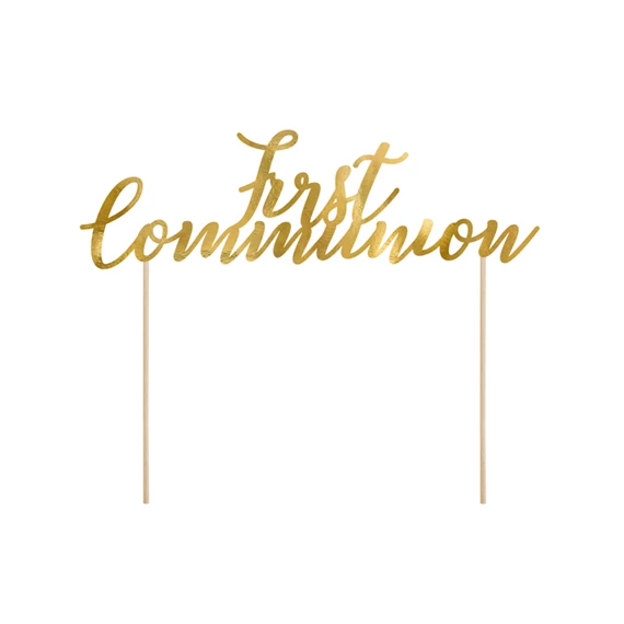 Tortadísz elsőáldozás arany 21 cm