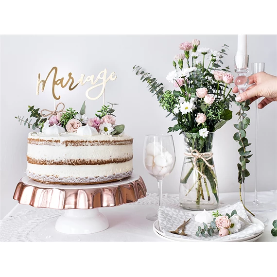 Tortadísz házasság arany 22,5 cm