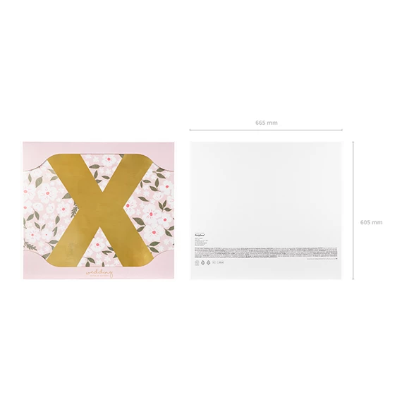 Tükör betű x arany 58x60 cm