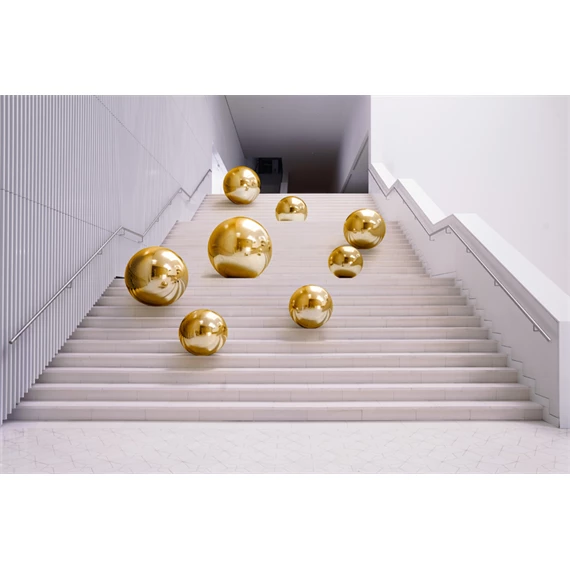 Felfújható tükörgömb, arany, kb. 90 cm