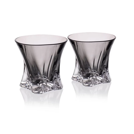 Tumbler pohár szett Cooper színezett talppal, arany szegéllyel 320 ml 9,5 cm S/6