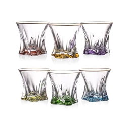 Tumbler pohár szett Cooper színezett talppal, arany szegéllyel 320 ml 9,5 cm S/6
