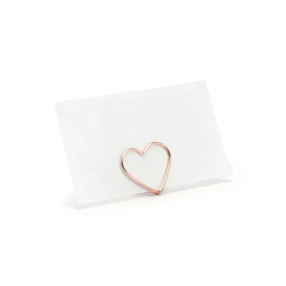 Ültetőkártya tartó szív 2,5 cm rosegold S/10