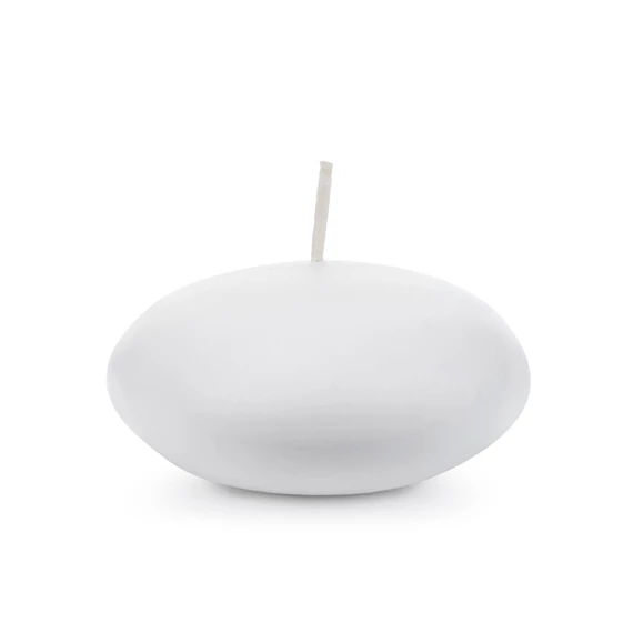 Úszógyertya matt fehér 8 cm S/4