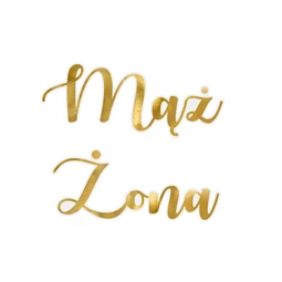 Üveg matrica férj és feleség arany 7,5-8x4-4,5 cm S/2