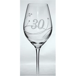 Boros pohár "Celebration 30 yr" felirattal, Swarovski kristállyal 360 ml 22,5x8 cm