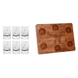 Pálinkás pohár tálcával, Swarovski kristállyal 30 ml S/6