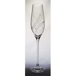 Pezsgős pohár Swarovski kristállyal 210 ml 26,3x6,6 cm S/6