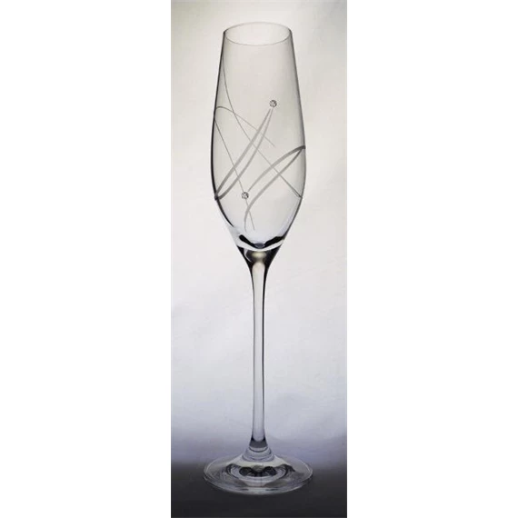 Pezsgős pohár Swarovski kristállyal 210 ml 26,3x6,6 cm S/6